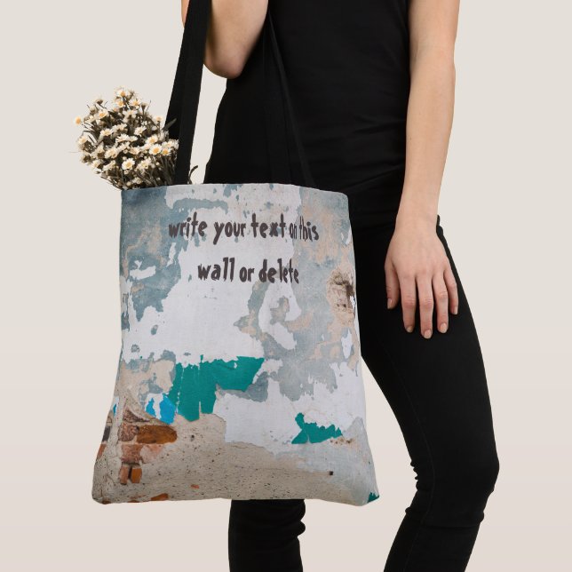 Loft style old painted brick wall  tote bag (Close Up)