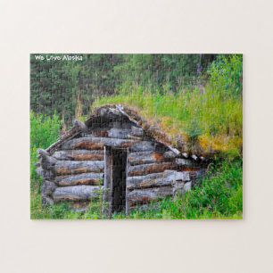 Log Cabin Alaska. Jigsaw Puzzle