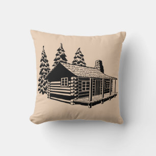 LOG CABIN ART THROW PILLOW