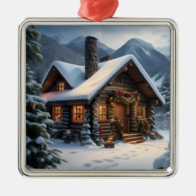 Log Cabin Christmas Ornament (Front)
