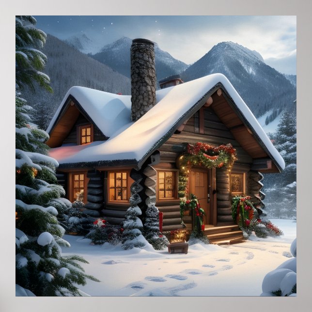Log Cabin Christmas Poster (Front)