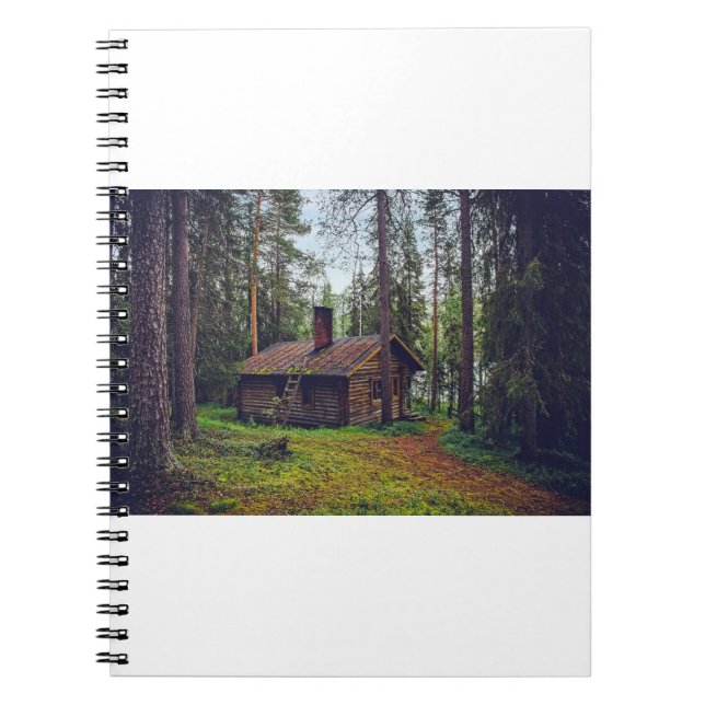 Log Cabin Cottage House Home Finland Landscape Notebook (Front)