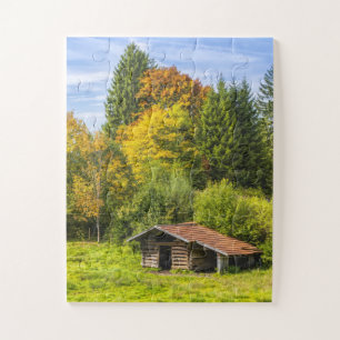 Log Cabin Cottage in the Mountains Jigsaw Puzzle