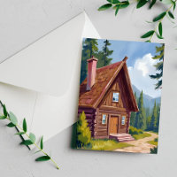 Log Cabin Cottage Mountain Landscape