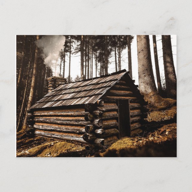 LOG CABIN IN THE WOODS POSTCARDS (Front)