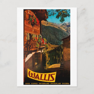 Log cabin in Wallis, Switzerland Postcard