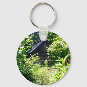 log cabin key ring