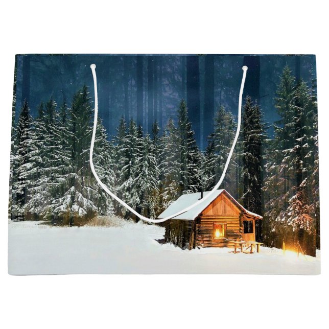 Log Cabin Large Gift Bag (Front)