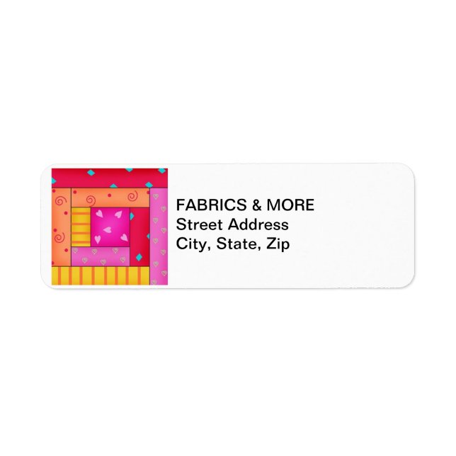 Log Cabin Quilt Block Return Address Label (Front)