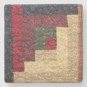 Log Cabin Quilt Stone Coaster