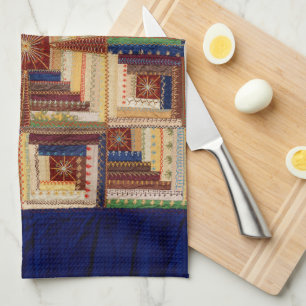 Log Cabin quilt Tea Towel