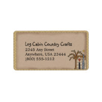 Log Cabin Rustic Primitive Country Label