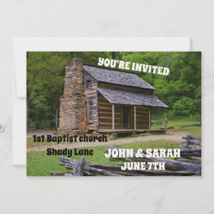 LOG CABIN WEDDING INVITATIONS PERSONALIZED