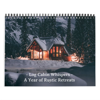 Log Cabin Whispers: A Year of Rustic Retreats  Cal Calendar