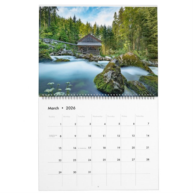 Log Cabin Whispers: A Year of Rustic Retreats  Calendar (Mar 2026)