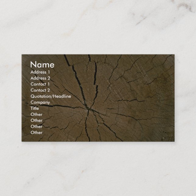 Log, cross-section business card (Front)