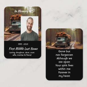 Log Haul Driver Memorial Keepsake Business Card