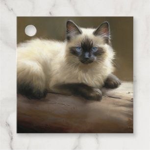 Log Lounger Siamese Kitten Gift Tags
