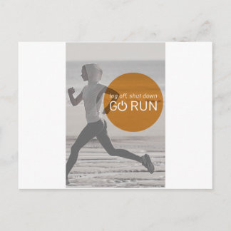 Log Off Shut Down Go Run Postcard
