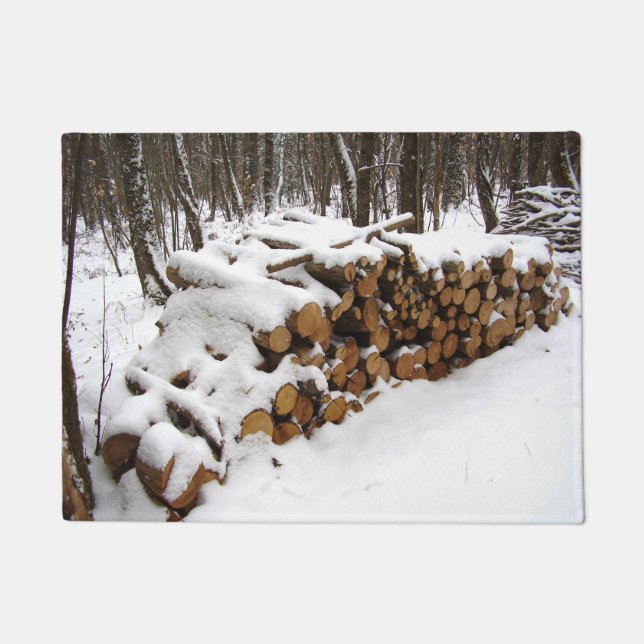 Log Pile in the Woods Door Mat (Front)