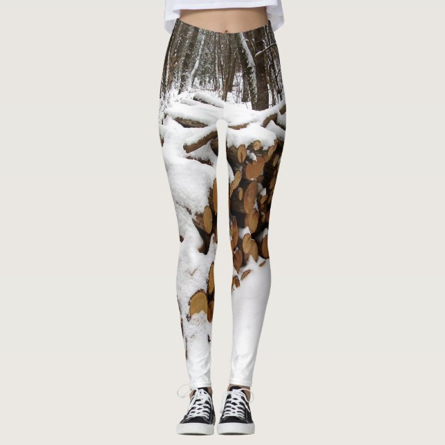 Log Pile in the Woods Leggings (Front)
