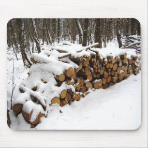 Log Pile in the Woods Mouse Mat