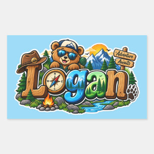 Logan Adventure Awaits Personalised Name Sticker