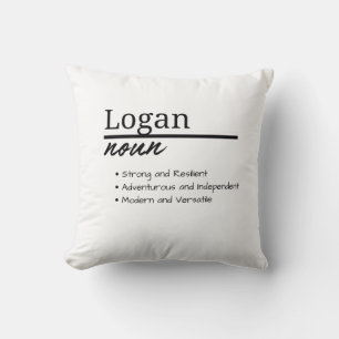 Logan, Boy Personalised Name Definition Cushion