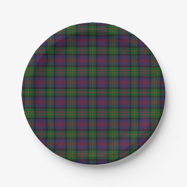Logan Clan Tartan Plaid Paper Plate (Front)