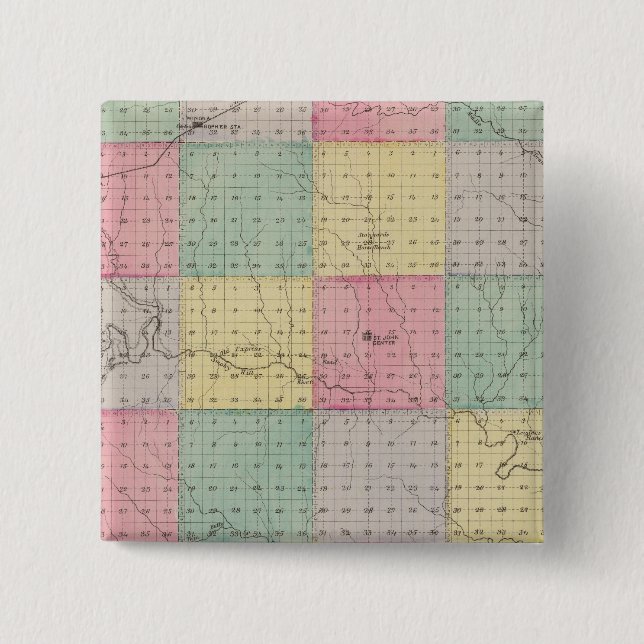 Logan County, Kansas 15 Cm Square Badge (Front)