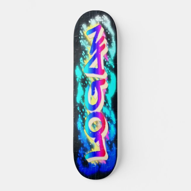 LOGAN Customised Graffiti Skateboard (Front)