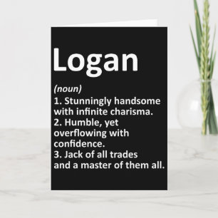 Logan Definition Personalised Name Funny Birthday  Card