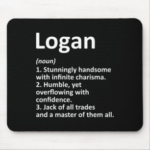 Logan Definition Personalised Name Funny Birthday Mouse Pad