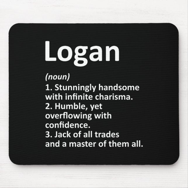 Logan Definition Personalised Name Funny Birthday  Mouse Pad (Front)