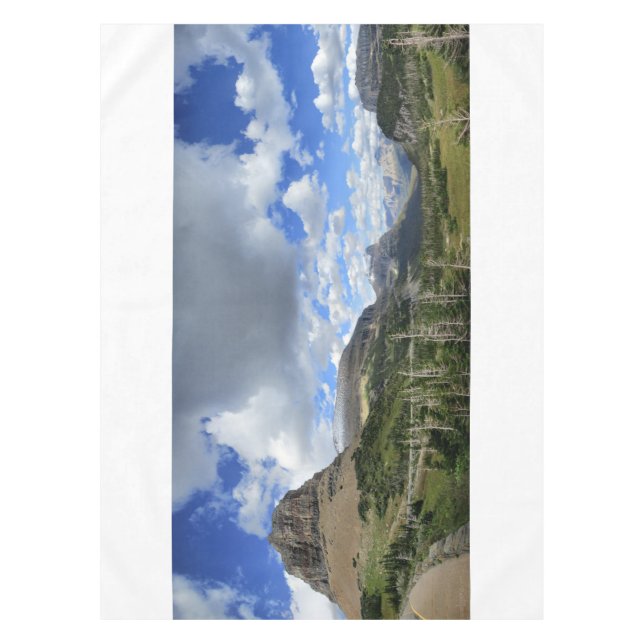 Logan Pass Panorama - Glacier National Park Tablecloth (Front)