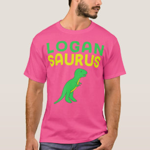 Logan Saurus Dinosaur Kids Name T Rex Tee