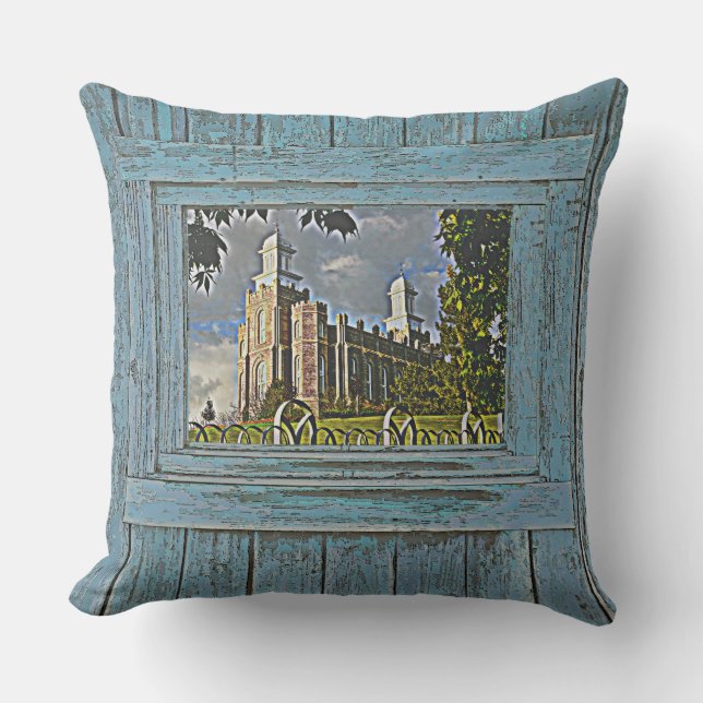 Logan Temple, Blue tone, Cushion (Front)