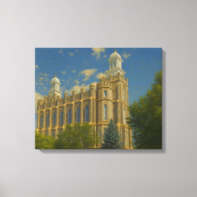 Logan Utah Temple Painting™ LDS Wall Art Canvas (Front)