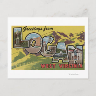 Logan, West Virginia - Large Letter Scenes Postcard