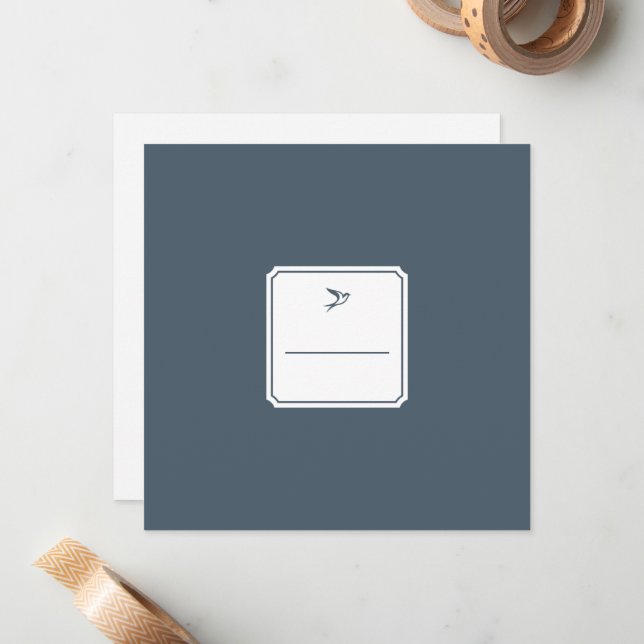 LOGBIRD — Travel Log Card (Navy) (Front/Back In Situ)