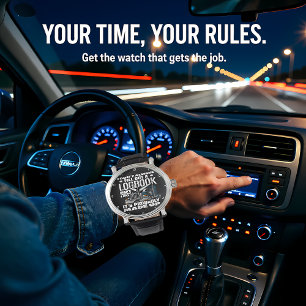 Logbook Made Up Trucker's Humourous Teal Watch