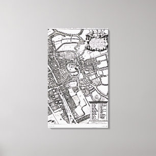Loggan's map of Oxford, Western Sheet Canvas Print