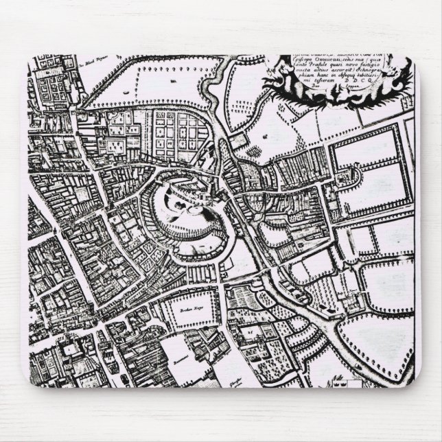 Loggan's map of Oxford, Western Sheet Mouse Pad (Front)