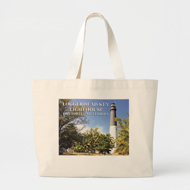 Loggerhead Key Lighthouse, Dry Tortugas Florida Large Tote Bag (Front)