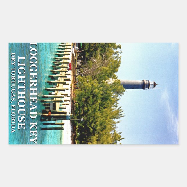 Loggerhead Key Lighthouse, Dry Tortugas Florida Rectangular Sticker (Front)