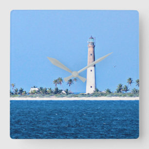 Loggerhead Key Lighthouse, Dry Tortugas Florida Square Wall Clock