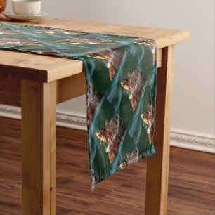 Loggerhead Sea Turtle Artistic Portrait Short Table Runner