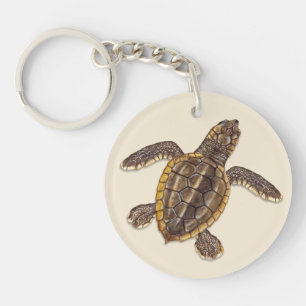 Loggerhead Sea Turtle Hatchling Keychain