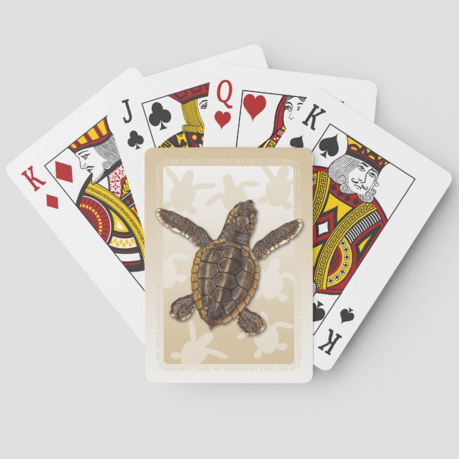 Loggerhead Sea Turtle Hatchling Playing Cards (Back)