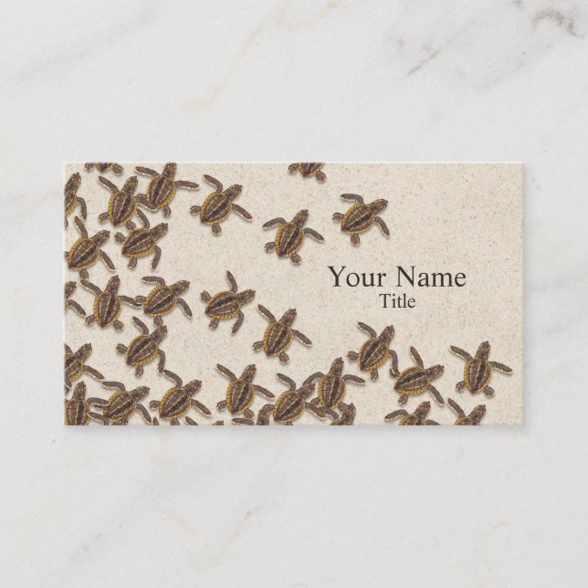 Loggerhead Sea Turtle Hatchlings Business Card (Front)